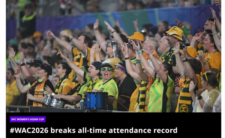 欧冠决赛安排-亚足联：本届女足亚洲杯总观赛人次已达82371人，创历史纪录